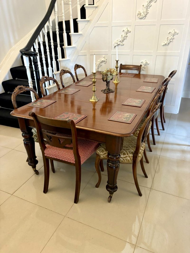 Antique Victorian Quality Mahogany 10 Seater Extending Dining Table - Image 2